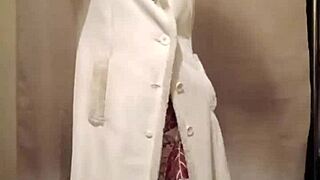 Sexy slave performs strip tease with buttplug and humiliation