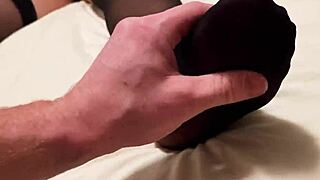 wife in nylon lingerie hands fun