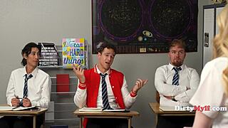 milf teacher in stockings says, wanna learn oral tricks with me today?