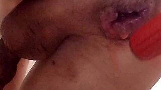 Natural Tits Woman Squirming From Anal Stretching And Fisting With Monster Cock