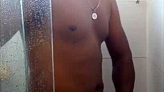 Black Guy Rubs His Big Thick Cock Outdoors Publicly