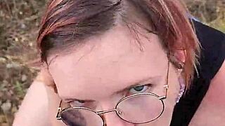 Petite blowjob exhibition in nature during Cyprus trip