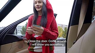 Santa Helper Matty Mila Perez Delivers Intense Public Blowjob