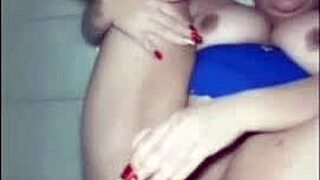 Milf Masturbates with Dildo in Bathroom