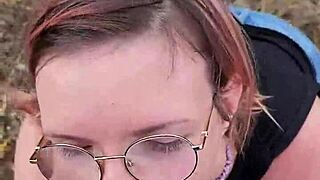 Petite blowjob exhibition in nature during Cyprus trip