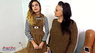 Pamela Morrison in a casting session. Skinny gypsy with big tits performs.