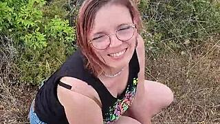 Petite blowjob exhibition in nature during Cyprus trip