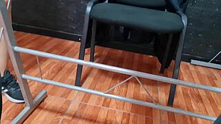 Risky spy camera on secretary nataly at uba faculty