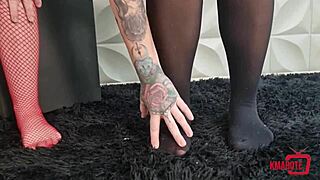 Latina femdom plays with submissive slave in pov