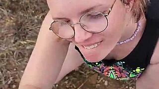 Petite blowjob exhibition in nature during Cyprus trip