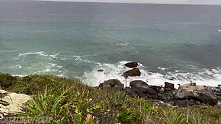 blonde wife enjoys hot sex on trail in florianopolis with husband and friend