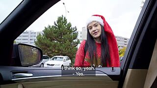 Santa Helper Matty Mila Perez Delivers Intense Public Blowjob
