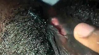 Black Babe Masturbates Wet Pussy