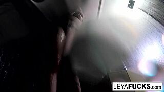 Leya Falcon Washes Off the Filth from a Dirty Fuck Session in the Shower