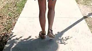 publicly on the street naked flashing