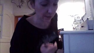 Fucking while putting on makeup, topless