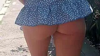 publicly on the street naked flashing