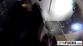 Leya Falcon Washes Off the Filth from a Dirty Fuck Session in the Shower