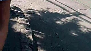 publicly on the street naked flashing