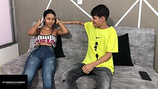 Colombian Teen Stepsister Strips and Gets Pounded Hard at Home