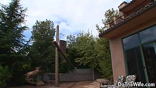 My wife with hairy pussy in cuckold scene