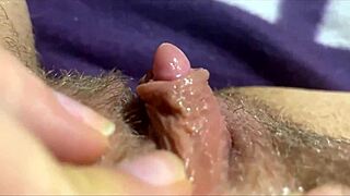 Big clit orgasm in close up vagina view