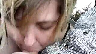 BBW Wife Liz Sucks Cock on Roadside Car Stop Again
