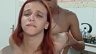 Suggestive Encounter with the Naughty Maid and Her First Time with a Big Cock