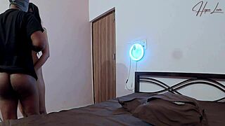 Chubby latina gets rough missionary fuck by neighbor