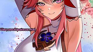 Yae Miko Breaks Your Curse with Intense Jerk Off Guidance