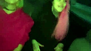 girls surprise a guy on the boat, sucking him off deepthroat style in this asian teen group