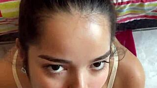 novinha debora prado gives sloppy deepthroat to monster cock