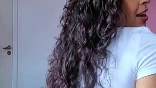 Hot Brazilian Brunette In Lingerie Asks You To Cum On Her Natural Tits