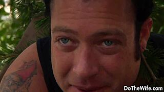 My wife with hairy pussy in cuckold scene