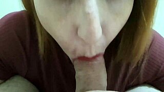 double blowjob and creampie in redhead's pussy