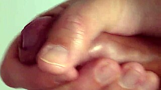 She enjoys a solo close-up session