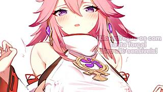 Yae Miko Breaks Your Curse with Intense Jerk Off Guidance