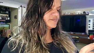 paty warms up with big ass, pees on camera before halloween party?