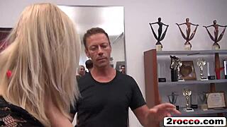 i saw this blonde babe getting her mouth gang banged, sucking all those cocks so good, it was amazing