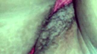 Fat hairy pussy on display