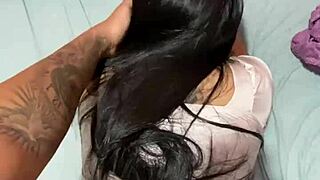 Comendo esposa cavala com marquinha de quatro gemendo gostoso in amateur big ass sex.