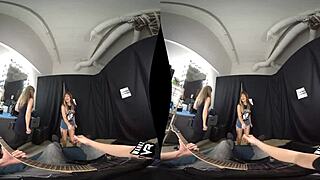 pamela morrison in a virtual reality experience with rock hard