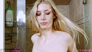 elegant shy blonde takes shower, gets massage from uncle in pov
