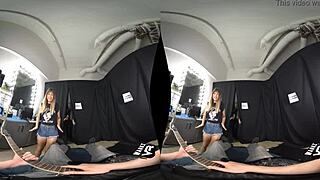 pamela morrison in a virtual reality experience with rock hard