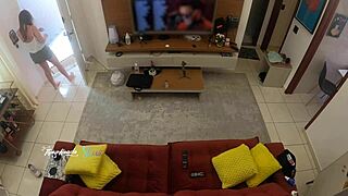 Hot Wife Thay Ksada Sucks Delivery Man On Sofa