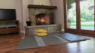 horny lesbians give each other a steamy massage with toys