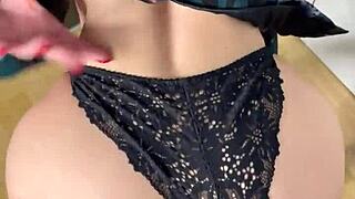 horny wife returns from office craving a huge cock for her tight body. she teases in heels before getting pounded.