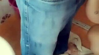 Blowjob for Shower Guy, Cum on Tits.