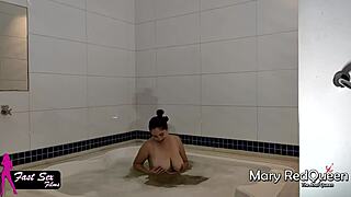 Gym Boy Eats Redhead in Motel Bathtub!