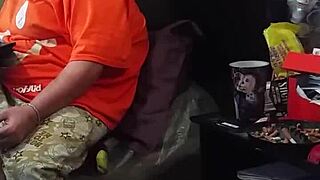 Stepmom pretends not to stare at monster cock while flashing tits.